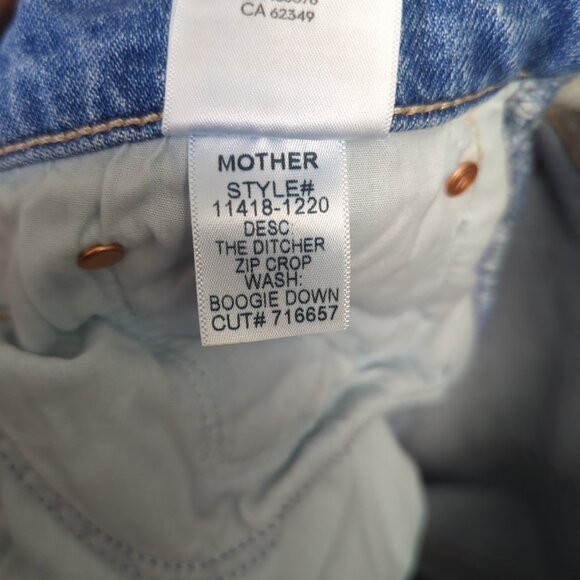 Mother Jeans Women's 31 Blue The Ditcher Zip Crop In Boogie Down Denim - Picture 13 of 15